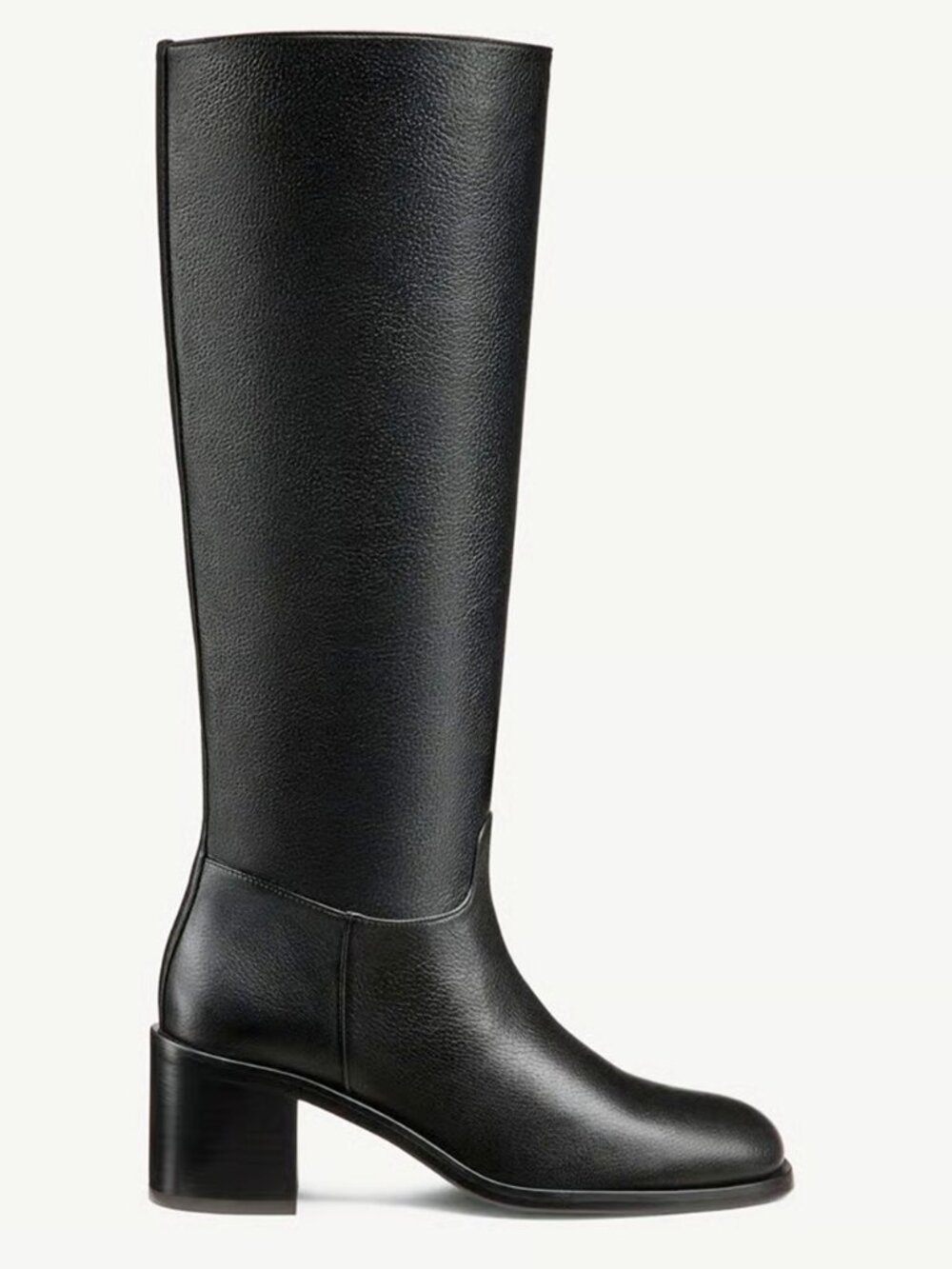 $850 Stuart Weitzman Finn Boots KNEE HIGH BLACK LEATHER BLOCK SQUARE 9 (PD16)